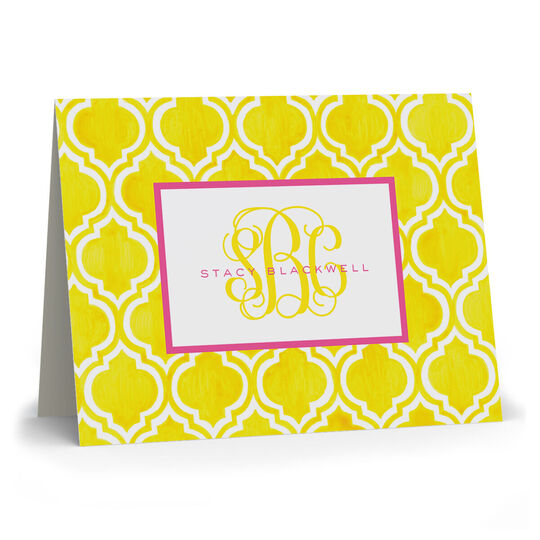 Turkish Tile Yellow Folded Note Cards